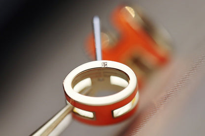 [CLOVER JEWELRY]MINI POP H EARRINGS ORANGE