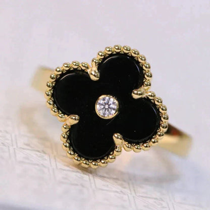 [Clover Jewelry]CLOVER ONYX RING GOLD DIAMOND