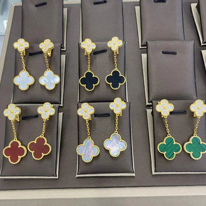 [CLOVER JEWELRY]CLOVER  2 MOTIFS  DIAMOND  EARRINGS (MULTIPLE CHOICESç´