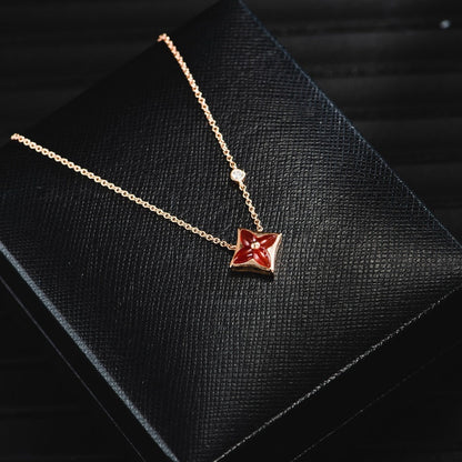 [Clover Jewelry]STAR NECKLACE PINK GOLD 1 DIAMOND