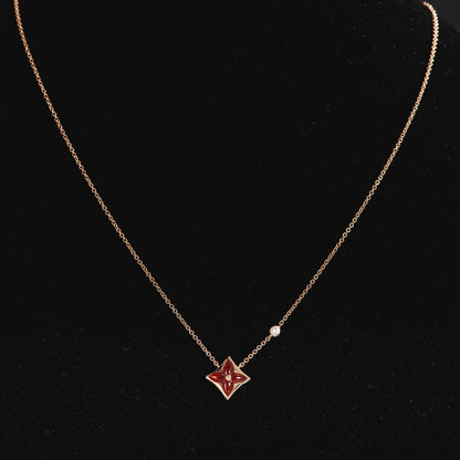 [Clover Jewelry]STAR NECKLACE PINK GOLD 1 DIAMOND