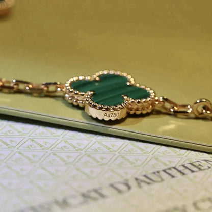 [CLOVER JEWELRY] CLOVER 5 MOTIF MALACHITE BRACELET COLLECTION