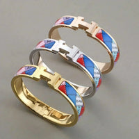 [Clover Jewelry]H BRACELET DOTTED BORDER 12MM