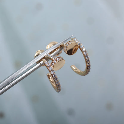 [Clover Jewelry]JUSTE EARRINGS 12.75MM PINK GOLD DIAMOND