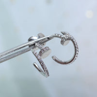 [Clover Jewelry]JUSTE EARRINGS 12.75MM SILVER DIAMOND