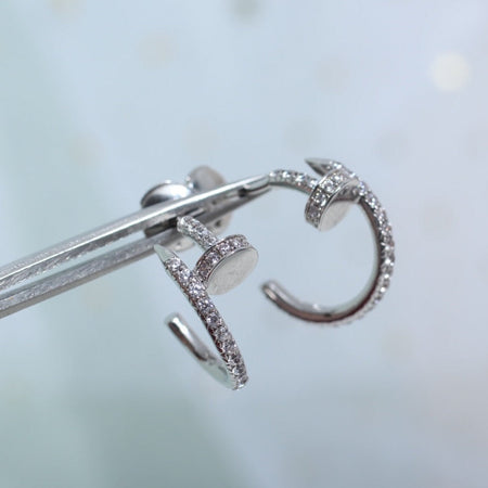 [Clover Jewelry]JUSTE EARRINGS 12.75MM SILVER DIAMOND