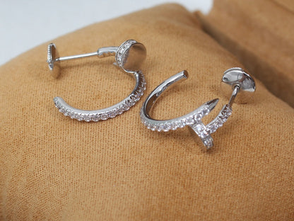 [Clover Jewelry]JUSTE EARRINGS 12.75MM SILVER DIAMOND