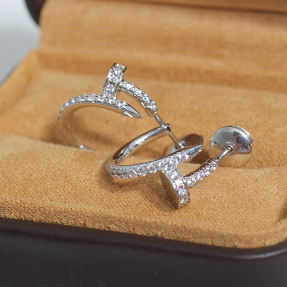 [Clover Jewelry]JUSTE EARRINGS 12.75MM SILVER DIAMOND