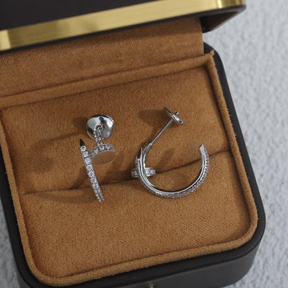 [Clover Jewelry]JUSTE EARRINGS 12.75MM SILVER DIAMOND