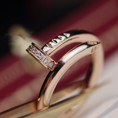 [Clover Jewelry]JUSTE RING 2.65MM PINK GOLD DIAMOND