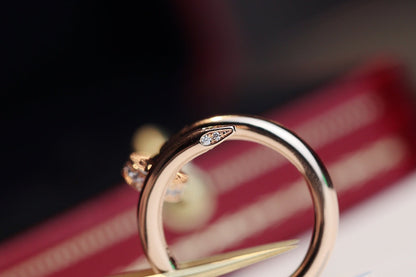 [Clover Jewelry]JUSTE RING 2.65MM PINK GOLD DIAMOND