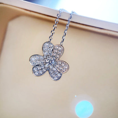 [CLOVER JEWELRY]CLOVER DIAMOND NECKLACE SILVER