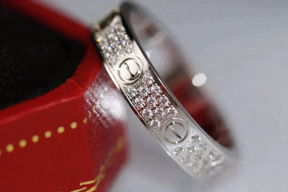 [Clover Jewelry]LOVE RING 3.6MM DIAMOND PAVED