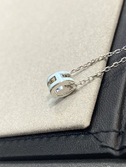 [Clover Jewelry]POP H LIGHT BLUE NECKLACE