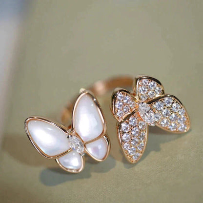 [Clover Jewelry]TWIN BUTTERFLY DIAMOND MOP RING