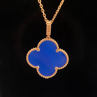 [CLOVER JEWELRY]CLOVER 25MM NECKLACE TURQUOISE ROSE GOLD