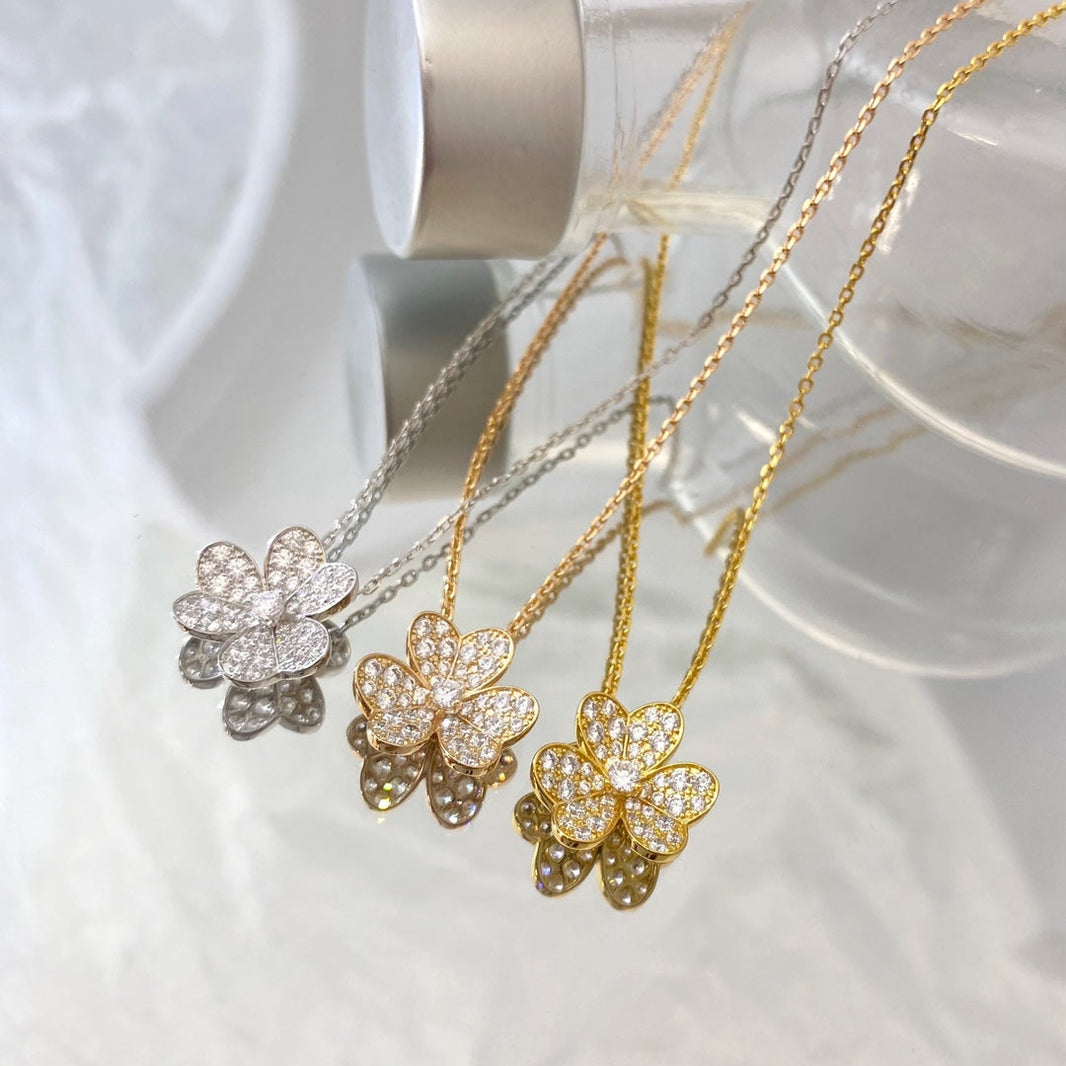 [CLOVER JEWELRY]FLOWER DIAMOND NECKLACE