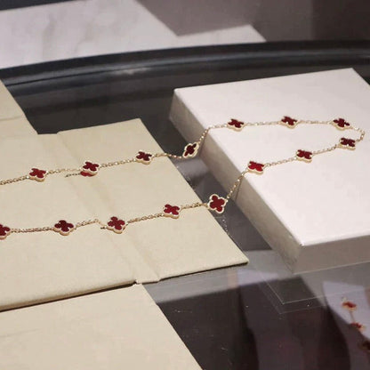 [CLOVER JEWELRY]CLOVER 20 MOTIFS CARNELIAN NECKLACE