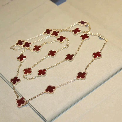 [CLOVER JEWELRY]CLOVER 20 MOTIFS CARNELIAN NECKLACE