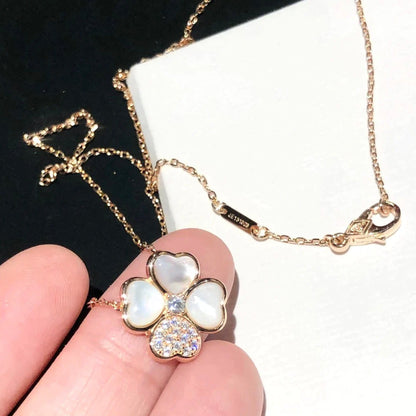 [CLOVER JEWELRY]CLOVER MOP DIAMOND ROSE GOLD NECKLACE
