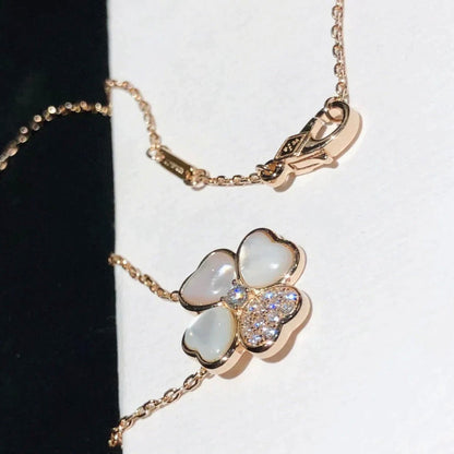 [CLOVER JEWELRY]CLOVER MOP DIAMOND ROSE GOLD NECKLACE