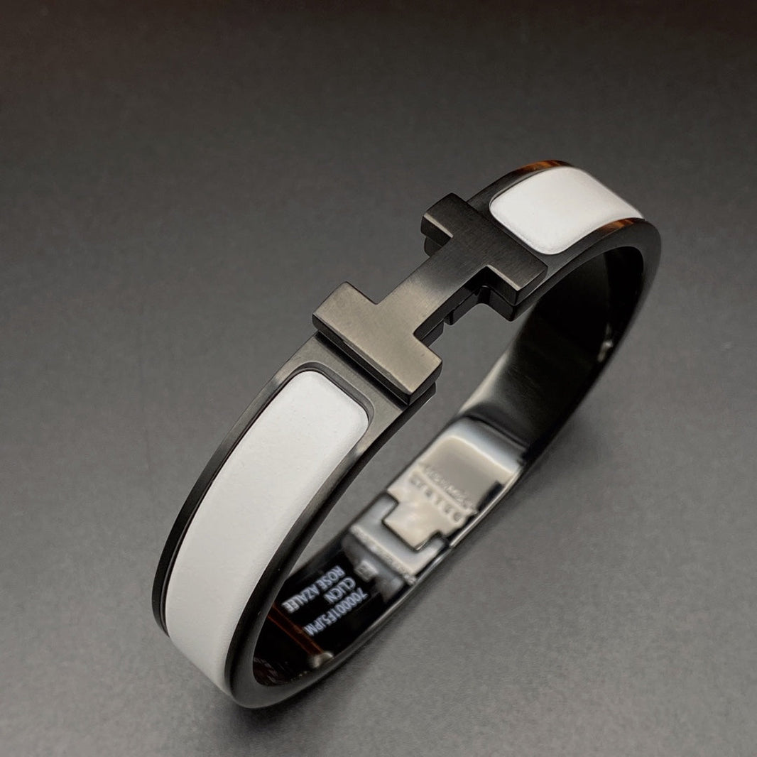 [Clover Jewelry]H BRACELET 12MM BLACK WHITE CERAMIC