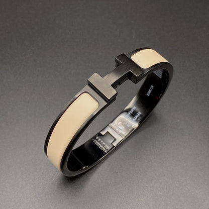 [Clover Jewelry]H BRACELET 12MM BLACK BEIGE CERAMIC