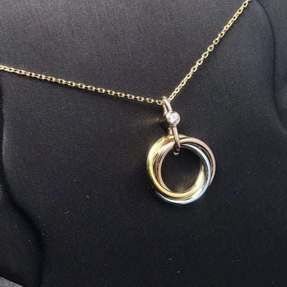 [Clover Jewelry]TRINITY SILVER GOLD PINK GOLD NECKLACE
