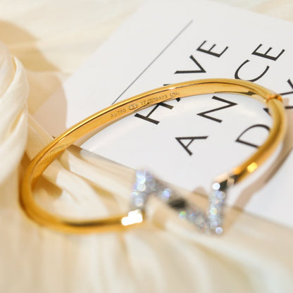 [Clover Jewelry]VOLTE UPSITE DOWN GOLD DIAMOND BRACELET