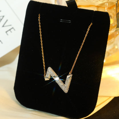 [Clover Jewelry]VOLT SILVER DIAMOND PEDANT NECKLACE