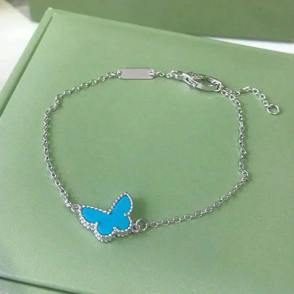 [Clover Jewelry]BUTTERFLY TURQUOISE BUTTERFLY BRACELET SILVER