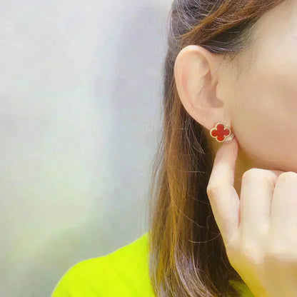 [Clover Jewelry]CLOVER MEDIUM 1 MOTIFS CARNELIAN  EARRINGS