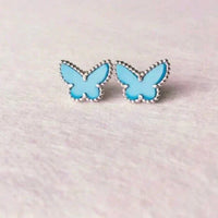 [CLOVER JEWELRY]BUTTERFLY TURQUOISE EARRINGS SILVER