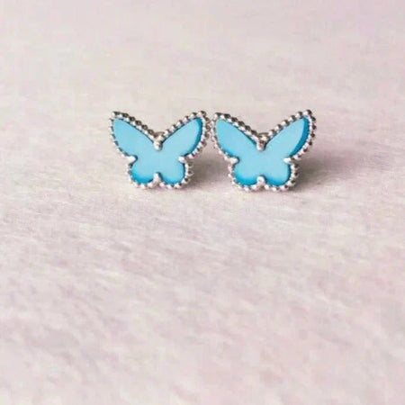 [CLOVER JEWELRY]BUTTERFLY TURQUOISE EARRINGS SILVER