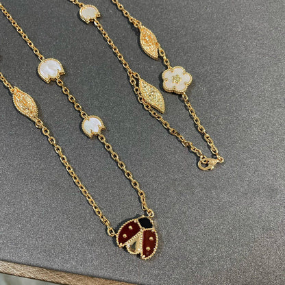 [CLOVER JEWELRY]LUCKY SPRING 15 MOTIFS GOLD NECKLACE