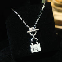 [Clover Jewelry]POP H PEDANT SILVER NECKLACE