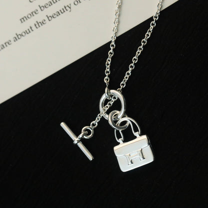 [Clover Jewelry]POP H PEDANT SILVER NECKLACE