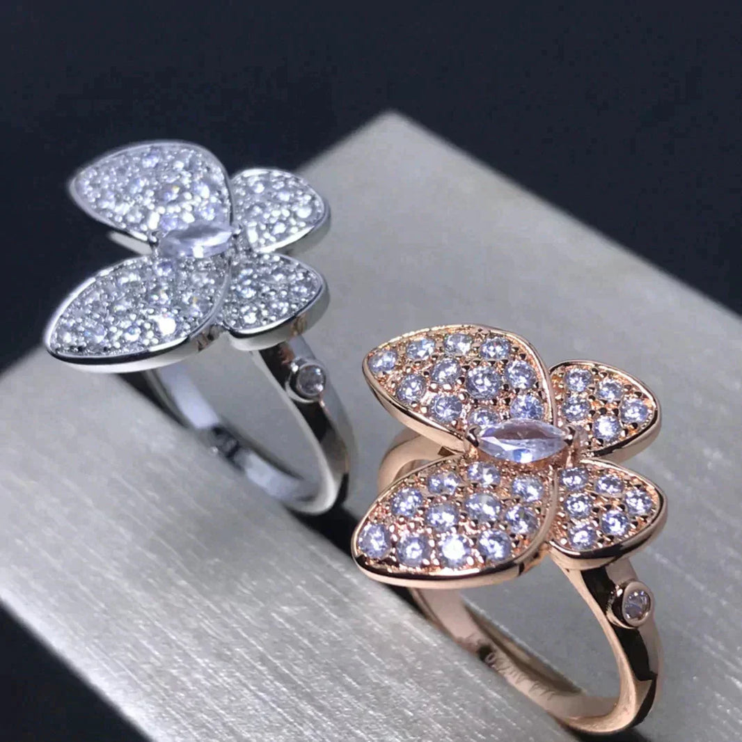 [CLOVER JEWELRY]BUTTERFLY PINK GOLD DIAMOND RING