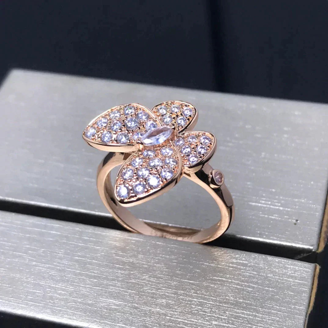 [CLOVER JEWELRY]BUTTERFLY PINK GOLD DIAMOND RING