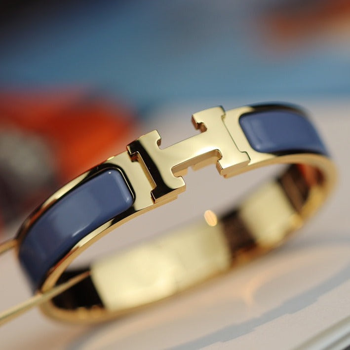 [Clover Jewelry]H BRACELET 12MM BLUE GRAY