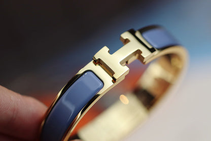 [Clover Jewelry]H BRACELET 12MM BLUE GRAY