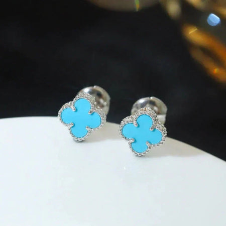 [Clover Jewelry]CLOVER MINI 9.5MM ONYX STUD EARRINGS SILVER