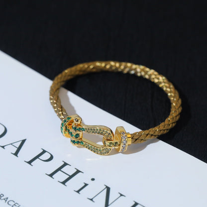 [Clover Jewelry]FORCE 10 GOLD GREEN DIAMOND PAVED