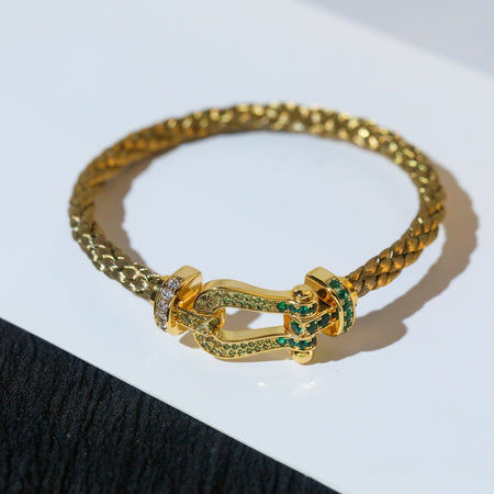 [Clover Jewelry]FORCE 10 GOLD GREEN DIAMOND PAVED