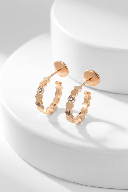 [Clover Jewelry]BEE LOVE DIAMOND HOOP EARRINGS