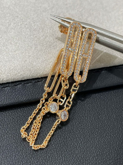 [Clover Jewelry]CHAINE CHAOS DIAMOND DROP EARRINGS