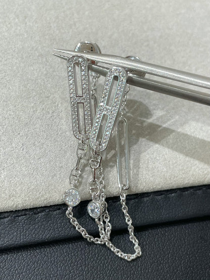 [Clover Jewelry]CHAINE CHAOS DIAMOND DROP EARRINGS