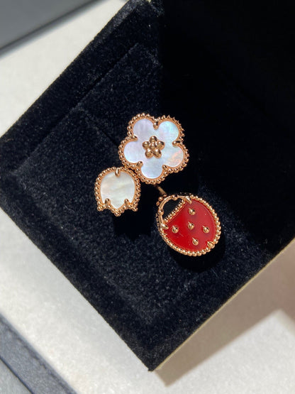 [CLOVER JEWELRY]LUCKY 3 MOTIF ROSE GOLD RING