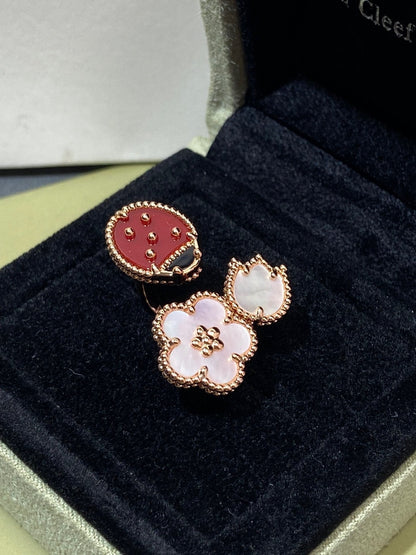 [CLOVER JEWELRY]LUCKY 3 MOTIF ROSE GOLD RING