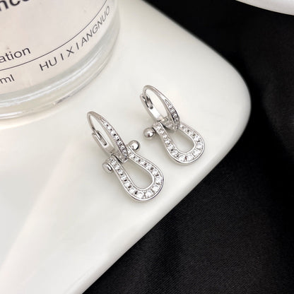 [Clover Jewelry]FORCE 10 FULL DIAMOND DROP EARRINGS MEDIUM MODEL